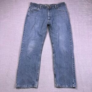 Wrangler Authentics Regular Fit Mid Rise Denim Jeans Mens 36 Blue Cotton